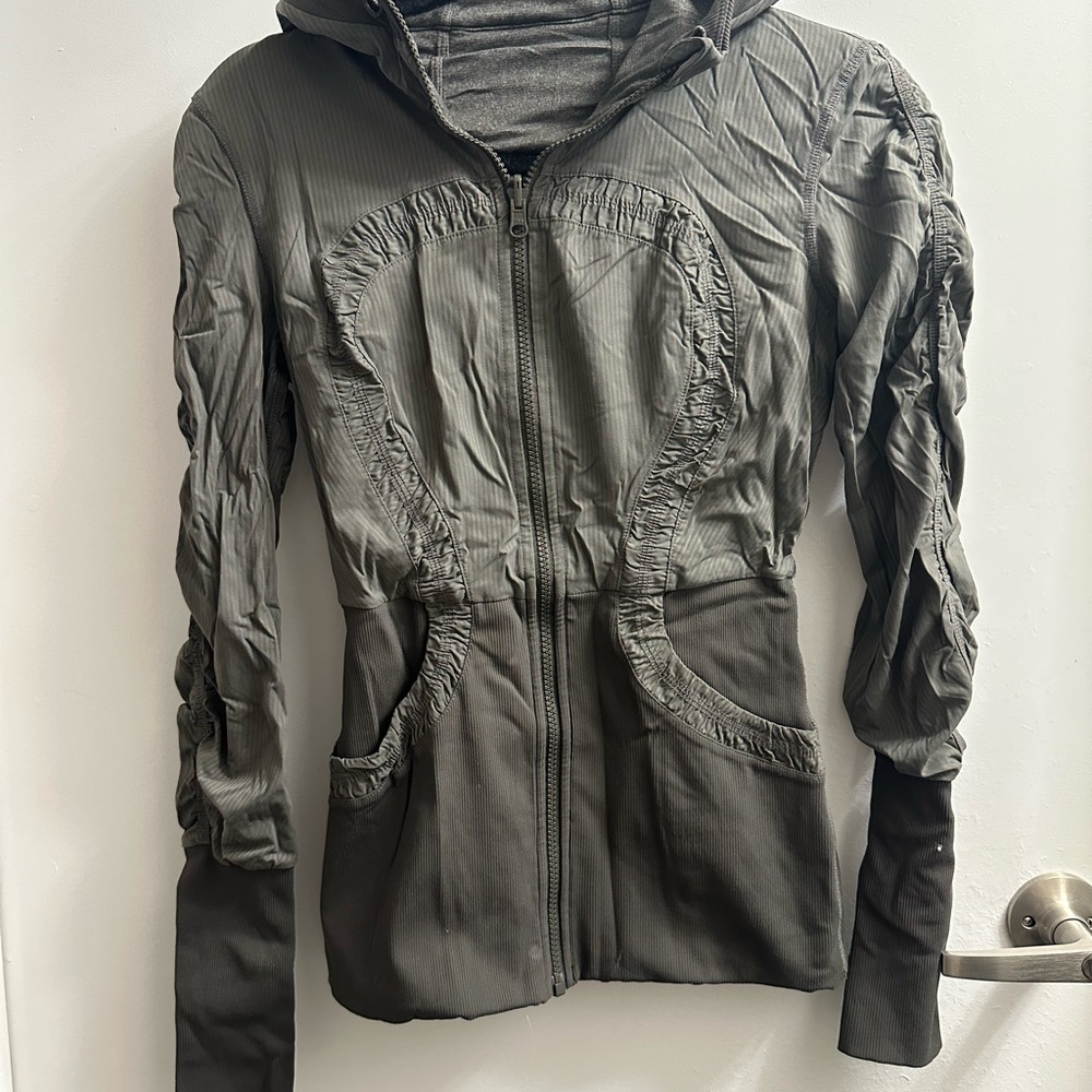 Lululemon Hooded zip-up Jacket Green/Gray